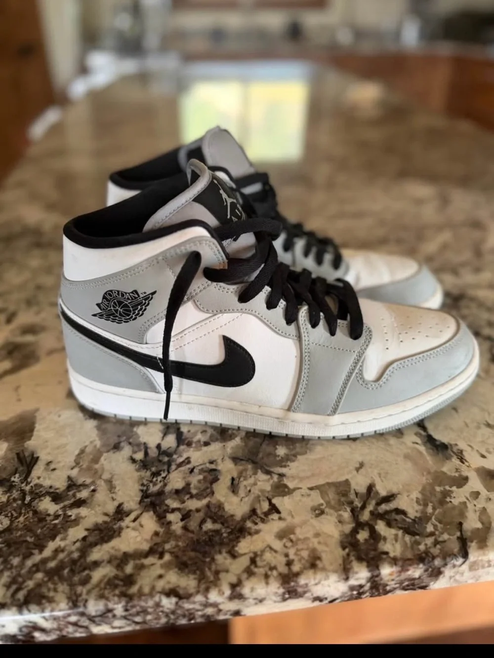 Jordan Mid-Top Sneakers - White, Light Gray & Black